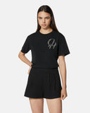 T-shirt con scritta strass - Silvian Heach