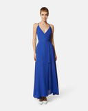 Long dress with V-neck and crossed straps on the back - Silvian Heach
