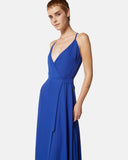 Long dress with V-neck and crossed straps on the back - Silvian Heach