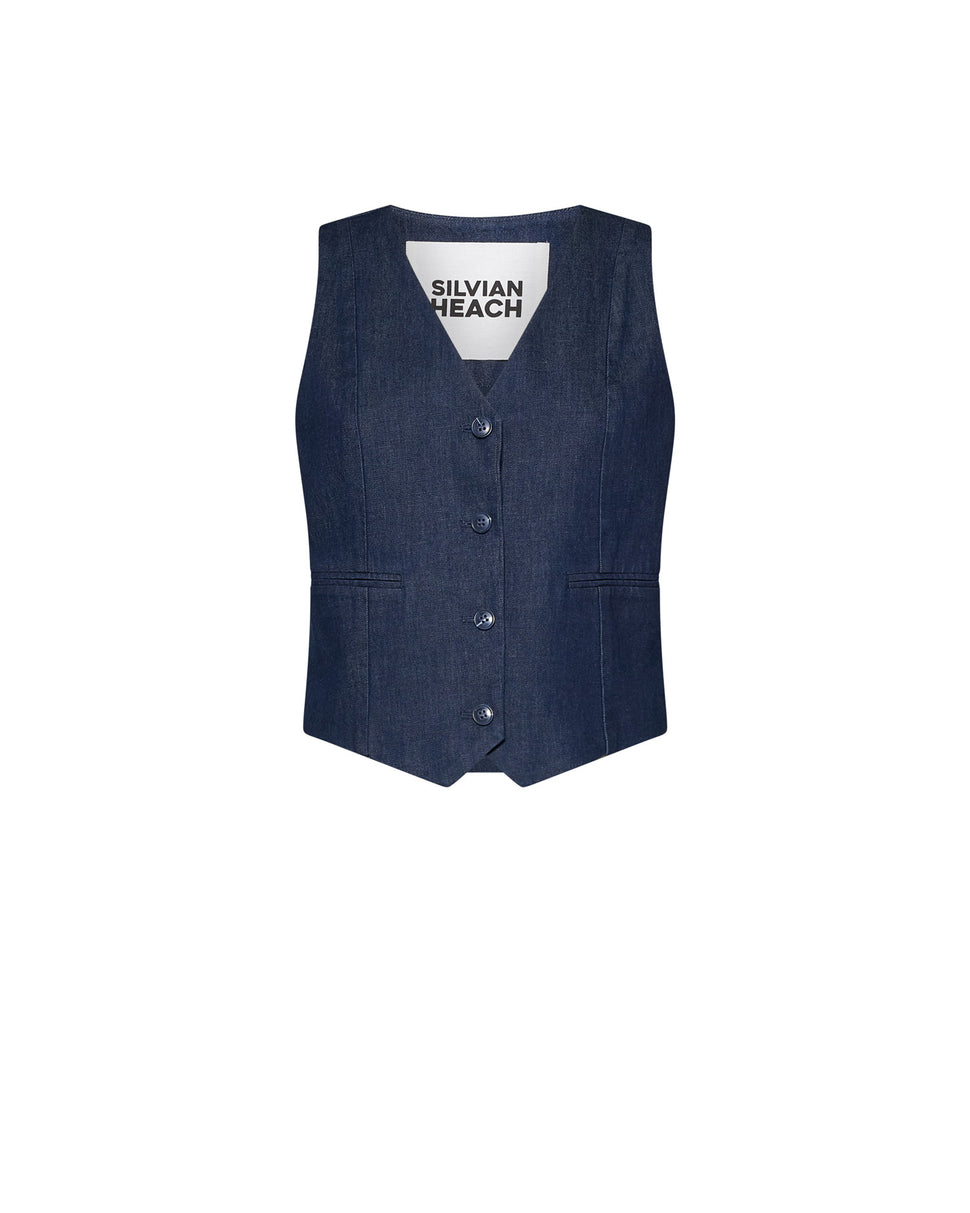 Gilet con linee sartoriali e chiusura a bottoni - Silvian Heach
