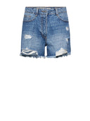 Shorts in denim con strass e dettagli sfrangiati - Silvian Heach