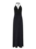 Abito Lungo con Scollo Halter e Linee Fluide - Silvian Heach