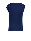 Sleeveless T-shirt with draped neckline and micro motif - Silvian Heach