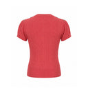 Crew-neck sweater with decorative applications and woven workmanship