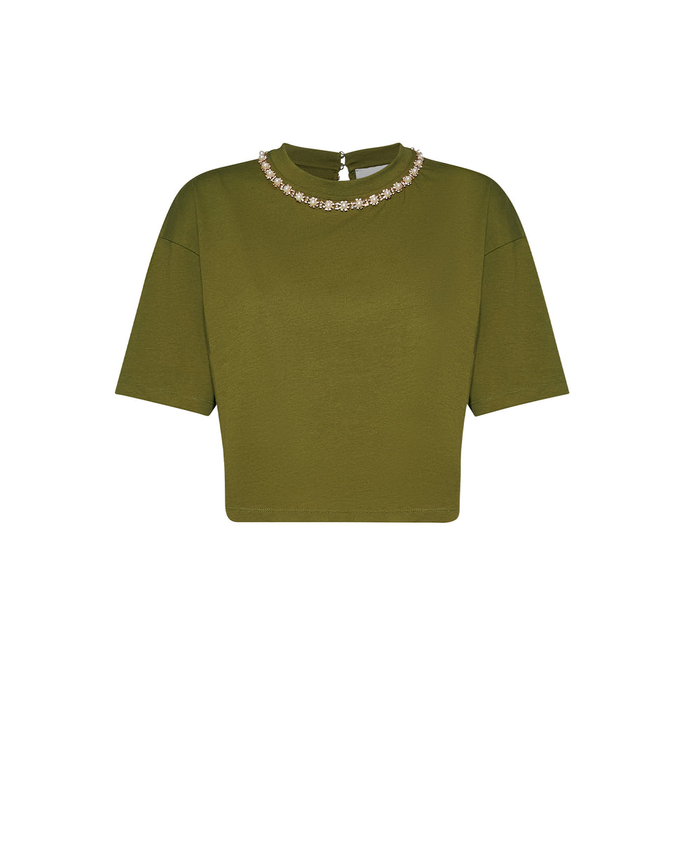 Top con scollo impreziosito da applicazioni decorative - Silvian Heach