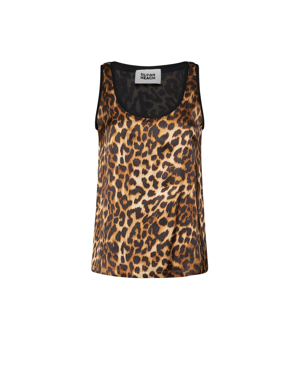 T-shirt smanicata con stampa animalier e design iconico - Silvian Heach