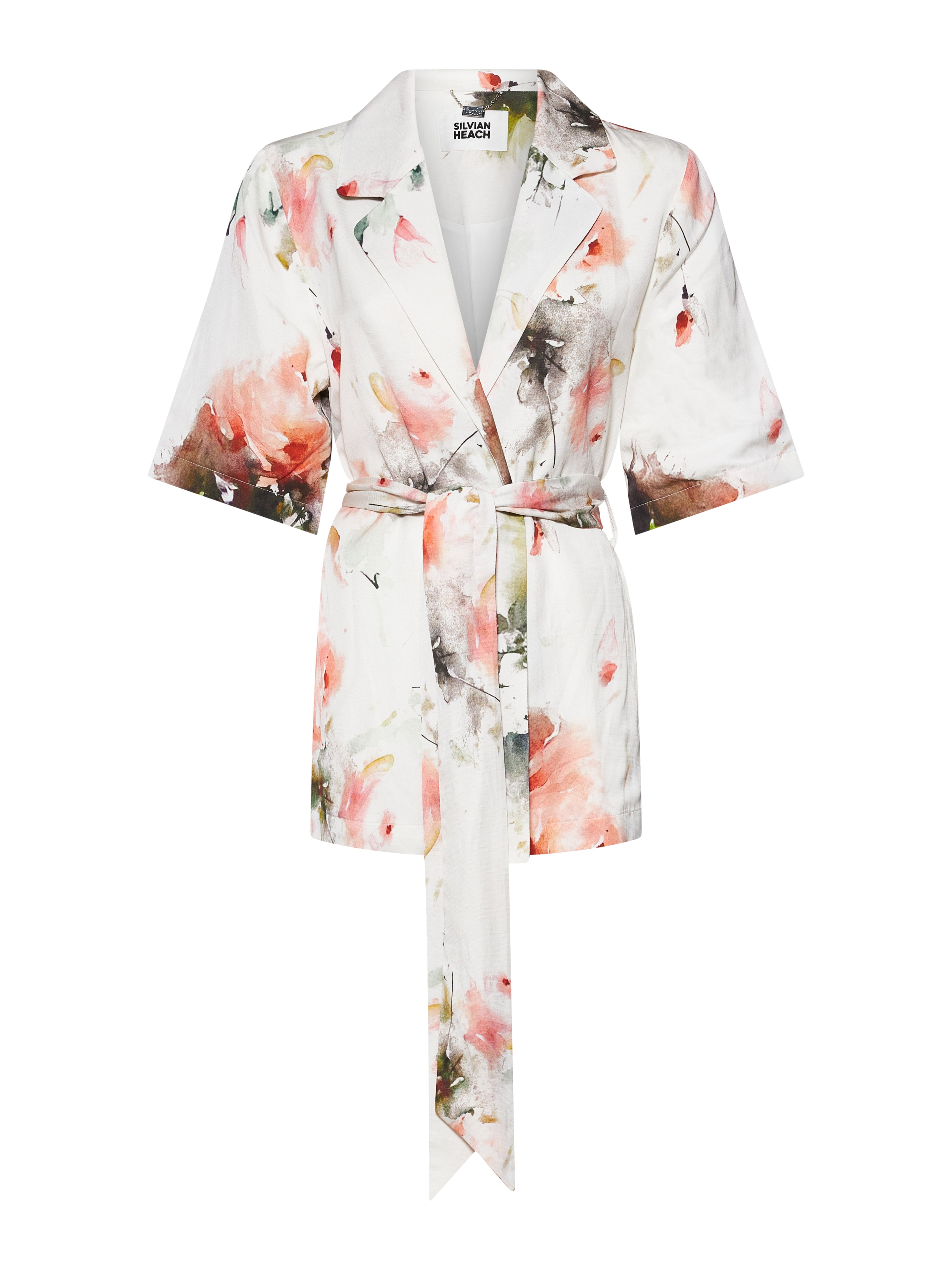 Giacca con Motivo Artistico e Cintura Annodata - Silvian Heach