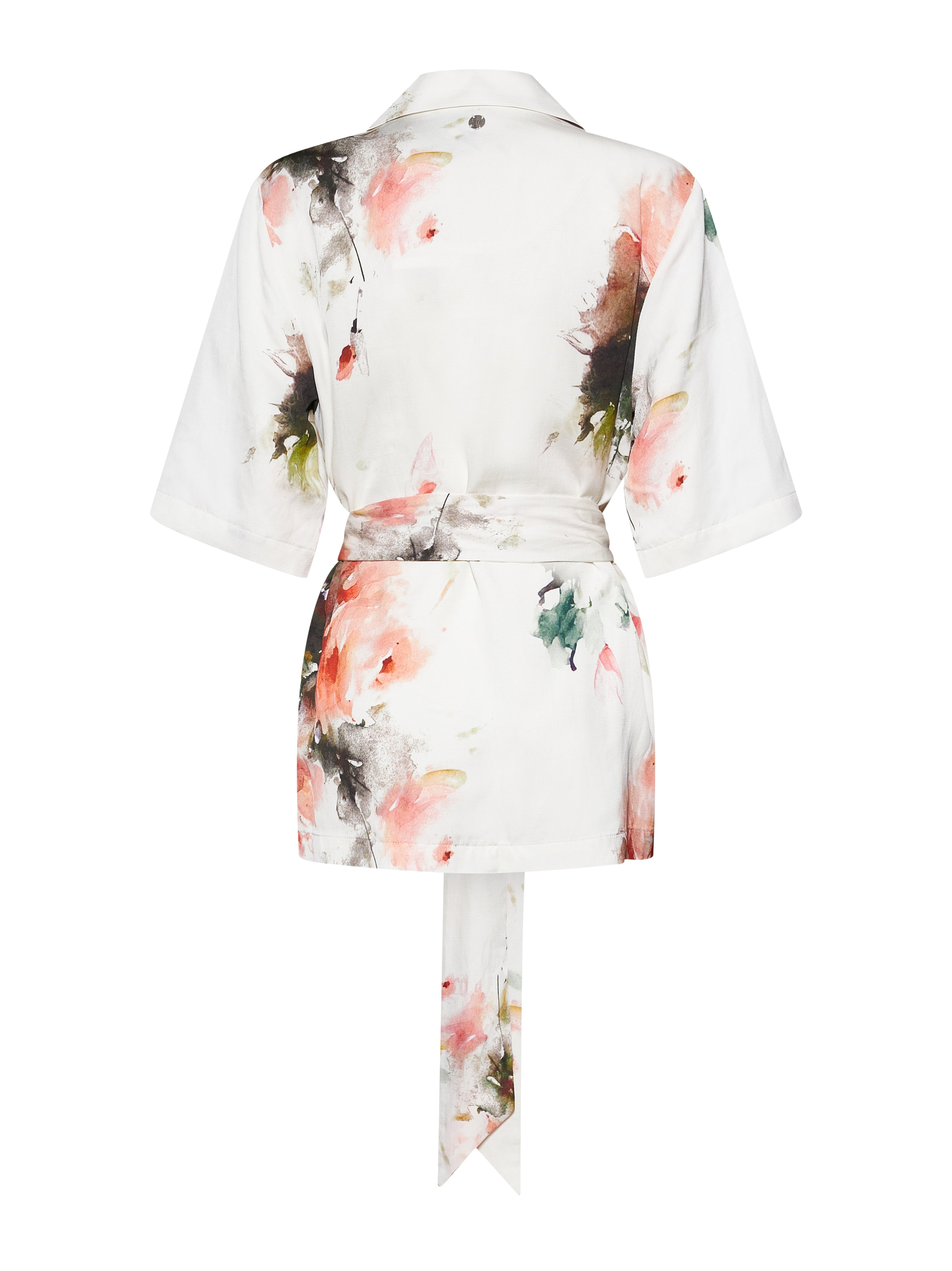 Giacca con Motivo Artistico e Cintura Annodata - Silvian Heach