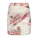 Short skirt with draping and floral print - Silvian Heach