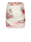 Short skirt with draping and floral print - Silvian Heach
