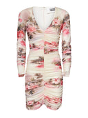 Short dress with artistic pattern and refined draping - Silvian Heach
