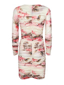 Short dress with artistic pattern and refined draping - Silvian Heach