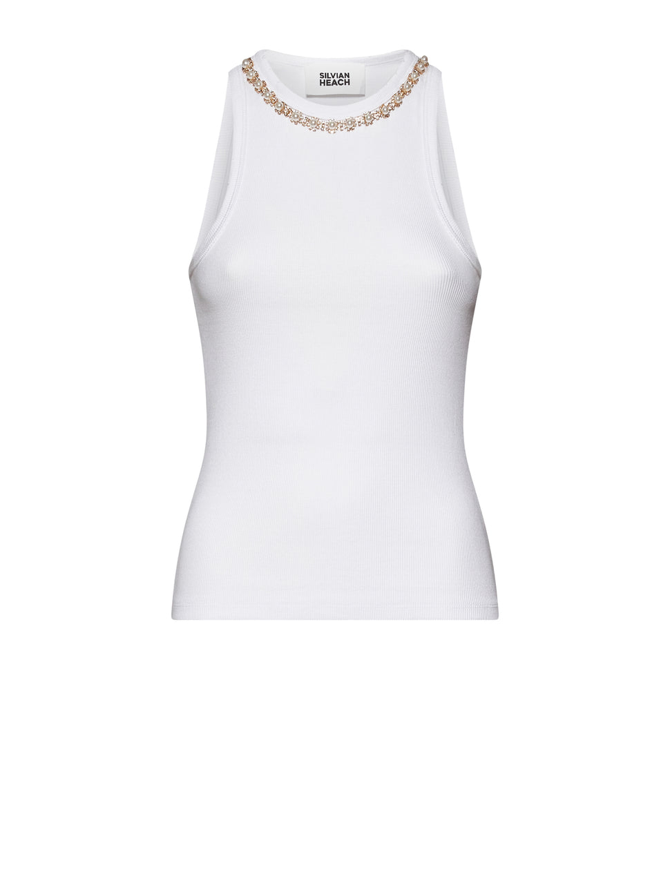 T-shirt smanicata con dettaglio gioiello al collo CANOTTA Silvian Heach