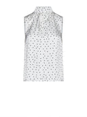 Sleeveless top with high neck and micro pattern - Silvian Heach