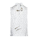 Sleeveless top with high neck and micro pattern - Silvian Heach