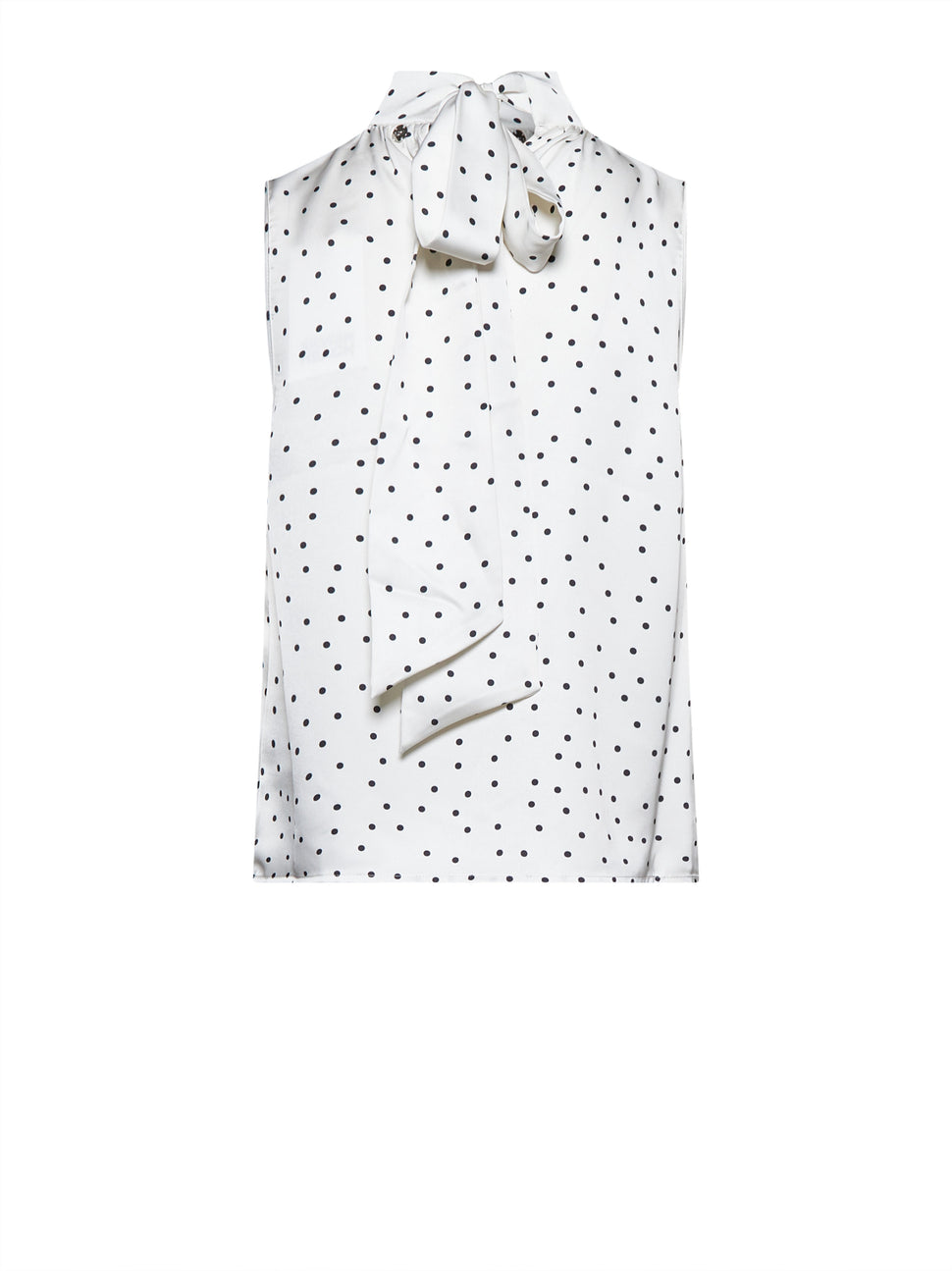 Sleeveless top with high neck and micro pattern - Silvian Heach
