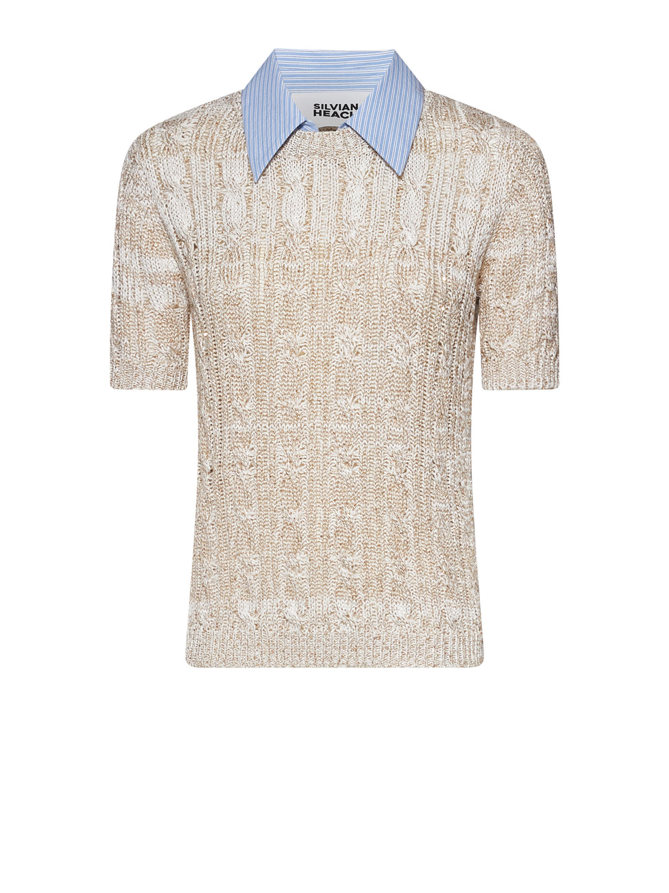T-shirt con colletto a contrasto e design raffinato - Silvian Heach