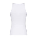 Sleeveless T-shirt with an essential design and discreet signature