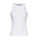 Sleeveless T-shirt with an essential design and discreet signature