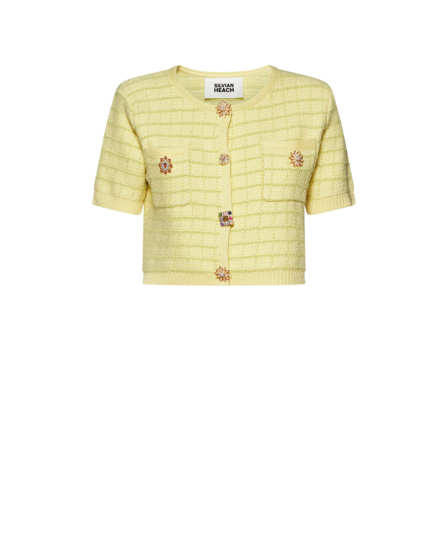 Giacca corta a maniche corte con dettagli gioiello - Silvian Heach