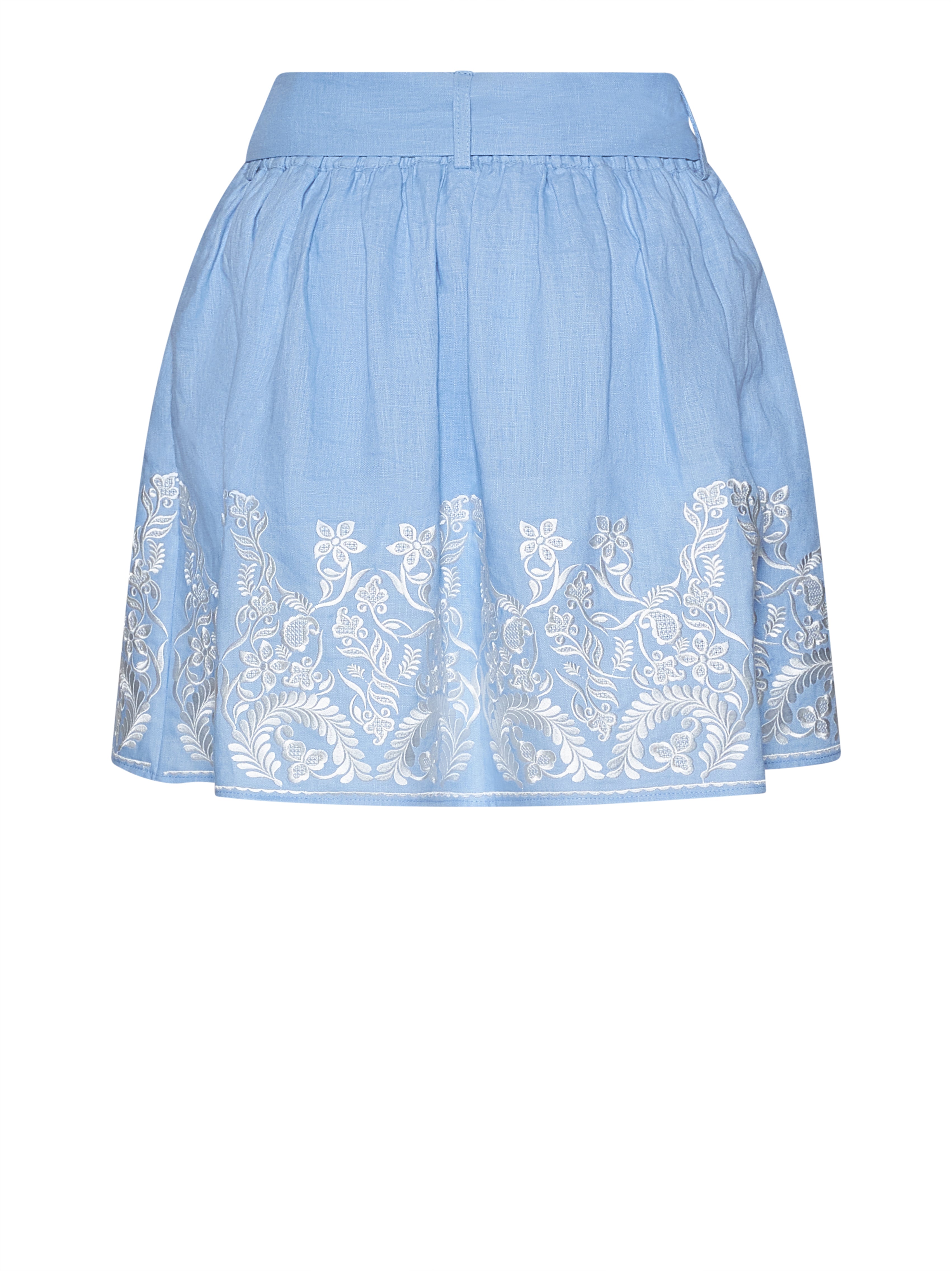Short skirt with decorative embroidery and integrated belt - Silvian Heach