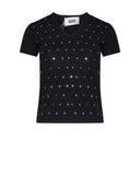 T-shirt with V-neck and bright micro decorations - Silvian Heach