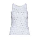 Sleeveless T-shirt with all-over micro pattern and refined design - Silvian Heach