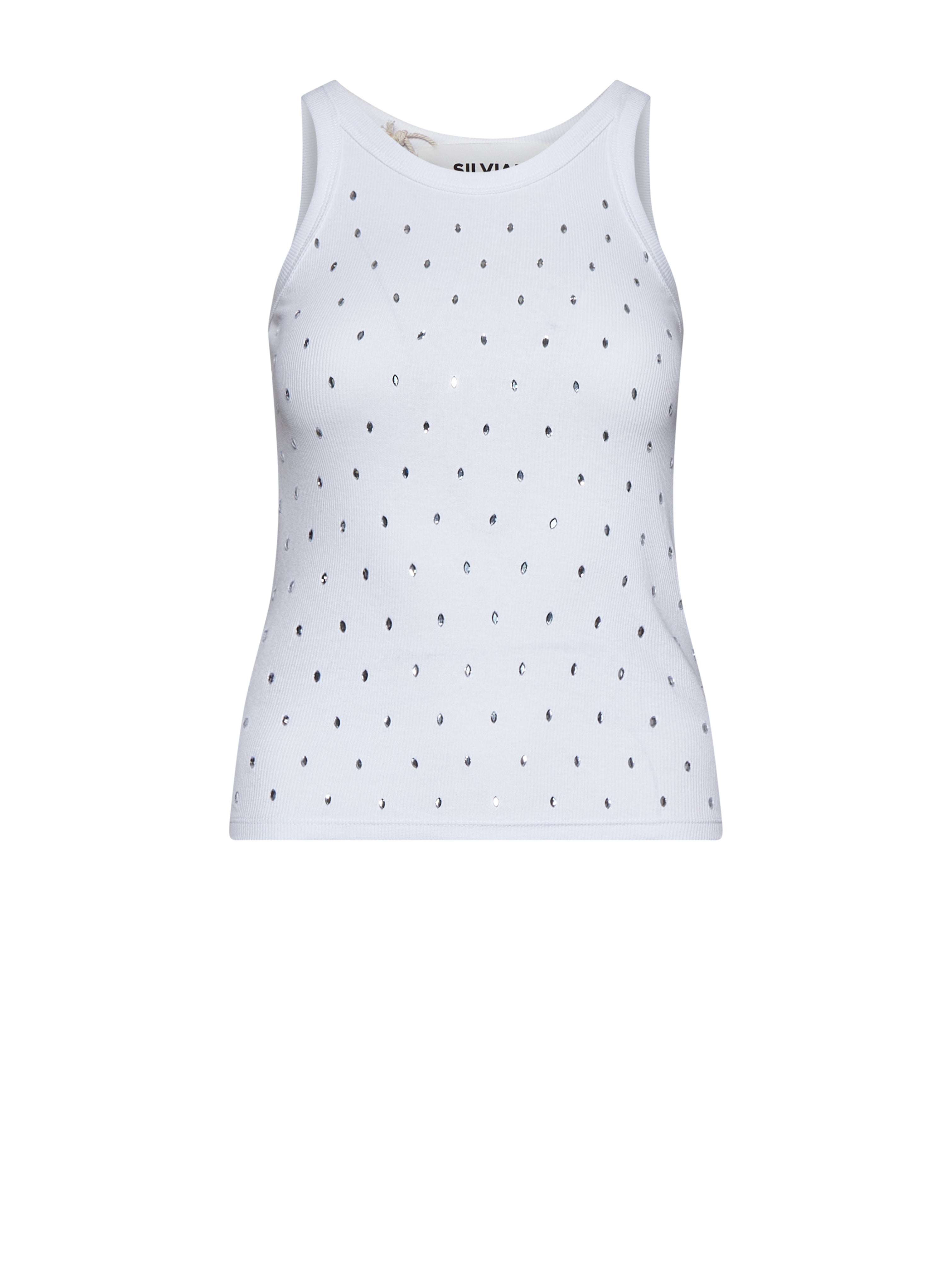 T-shirt smanicata con micro motivo all-over e design raffinato - Silvian Heach