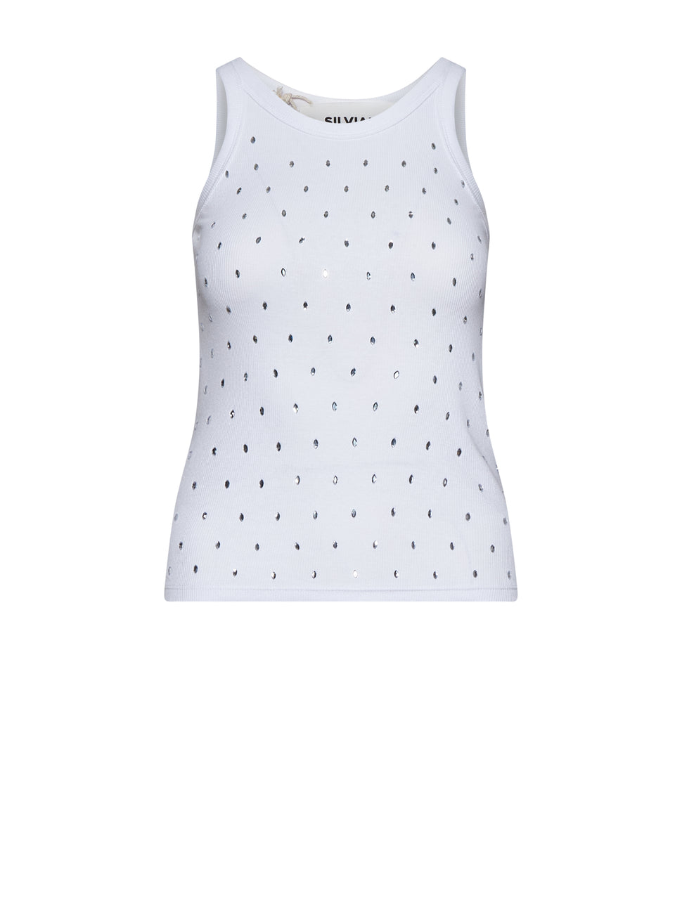 T-shirt smanicata con micro motivo all-over e design raffinato - Silvian Heach