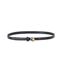 Thin Belt with Golden Logo Buckle