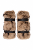 Faux fur cuffs with buckles
