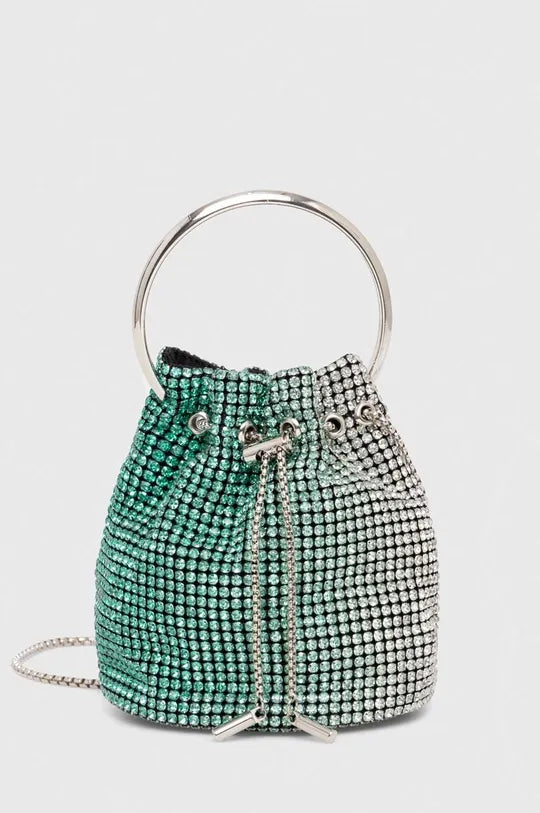 Mini borsa a secchiello in strass