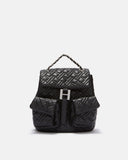 Quilted eco-leather backpack with flap closure - Silvian Heach