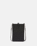 Black Quilted Mini Bag with Buckle and Chain Shoulder Strap - Silvian Heach