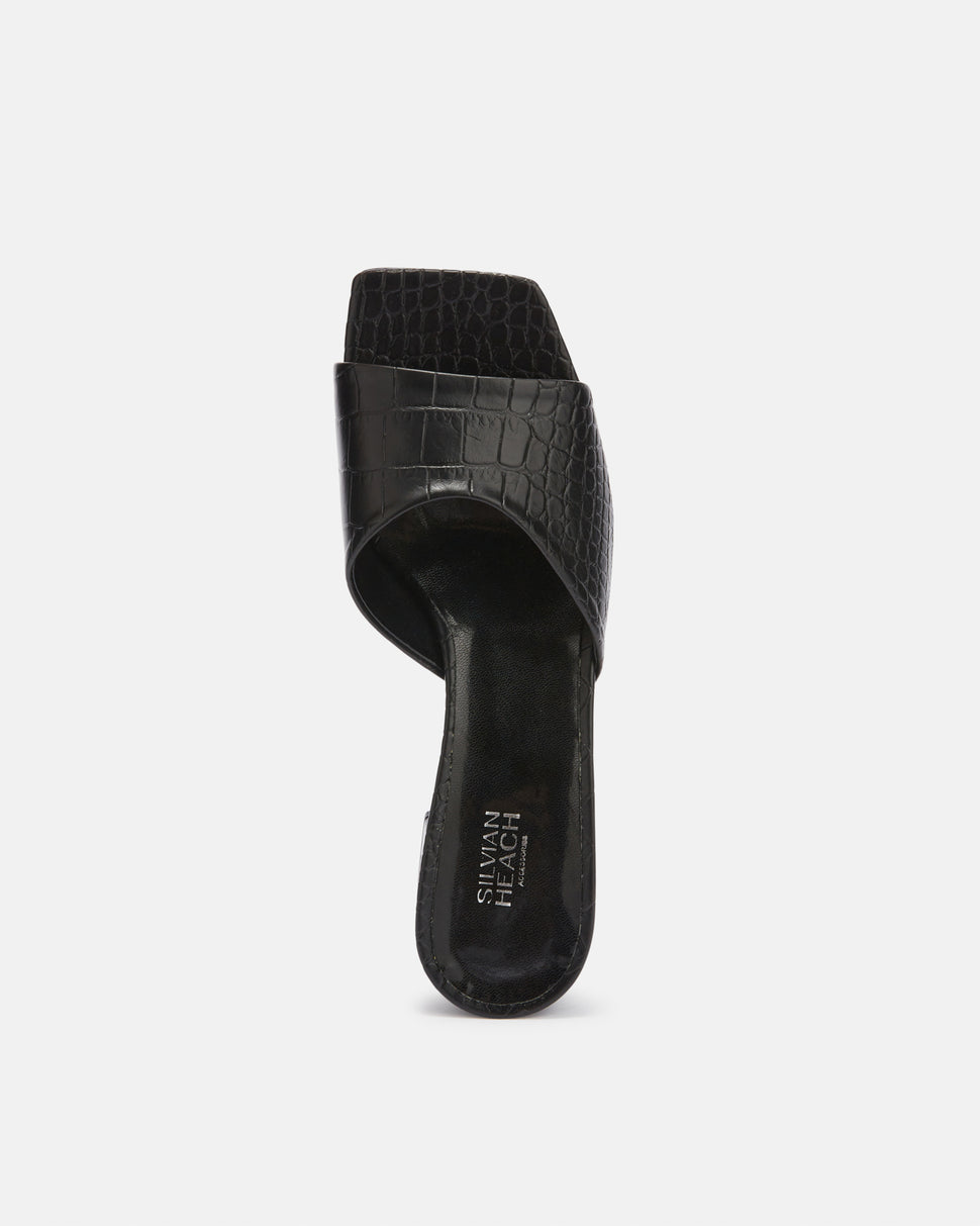 Sandali sabot effetto coccodrillo - Main Image
