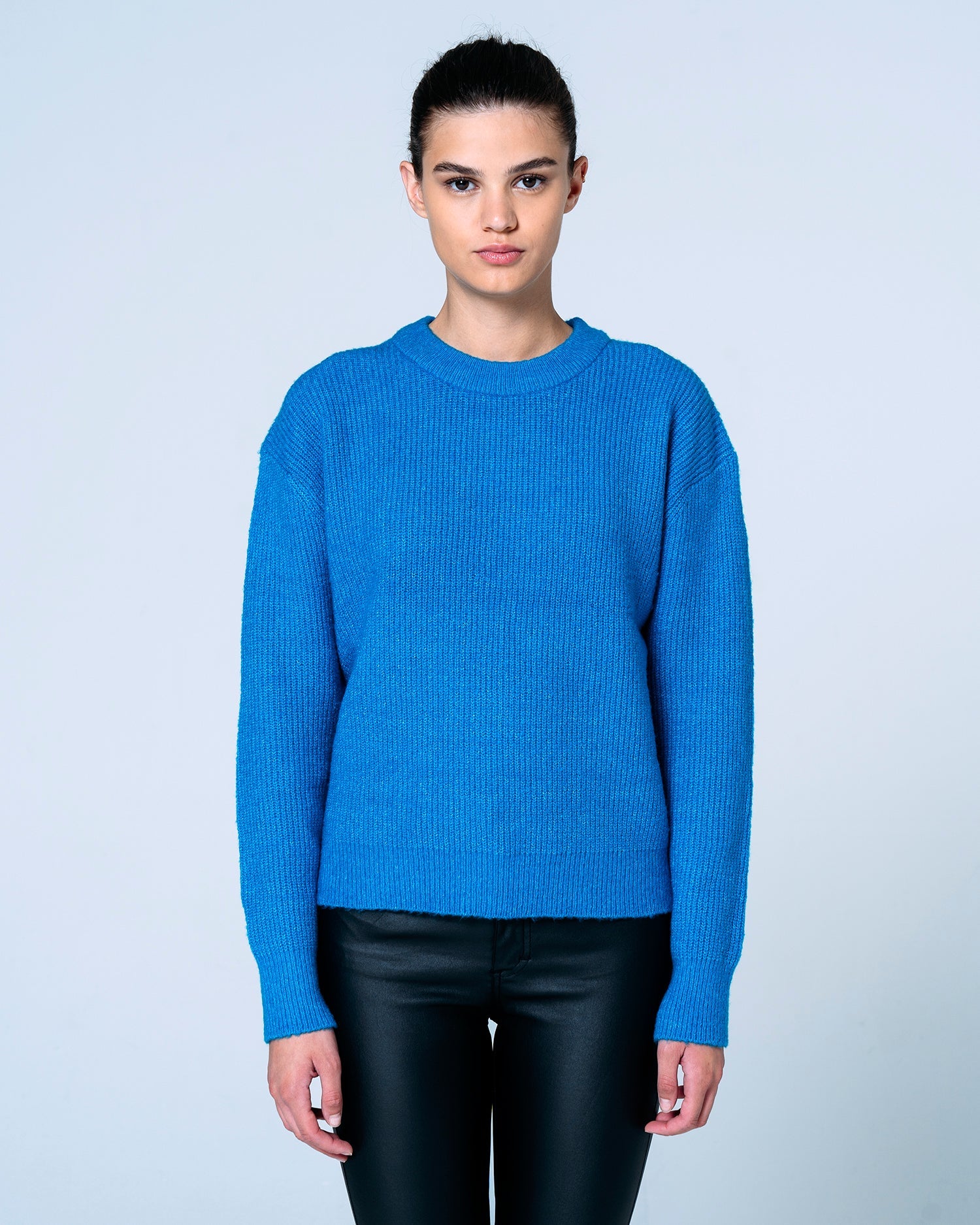 Maglione corto celeste Get Cozy