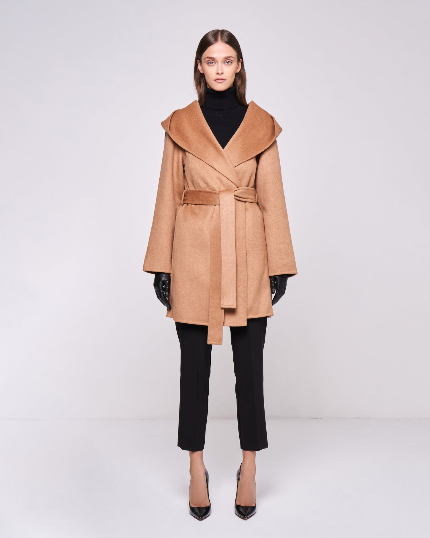 Brown coat with belt