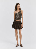Short balloon skirt with high waist