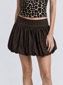 Short balloon skirt with high waist