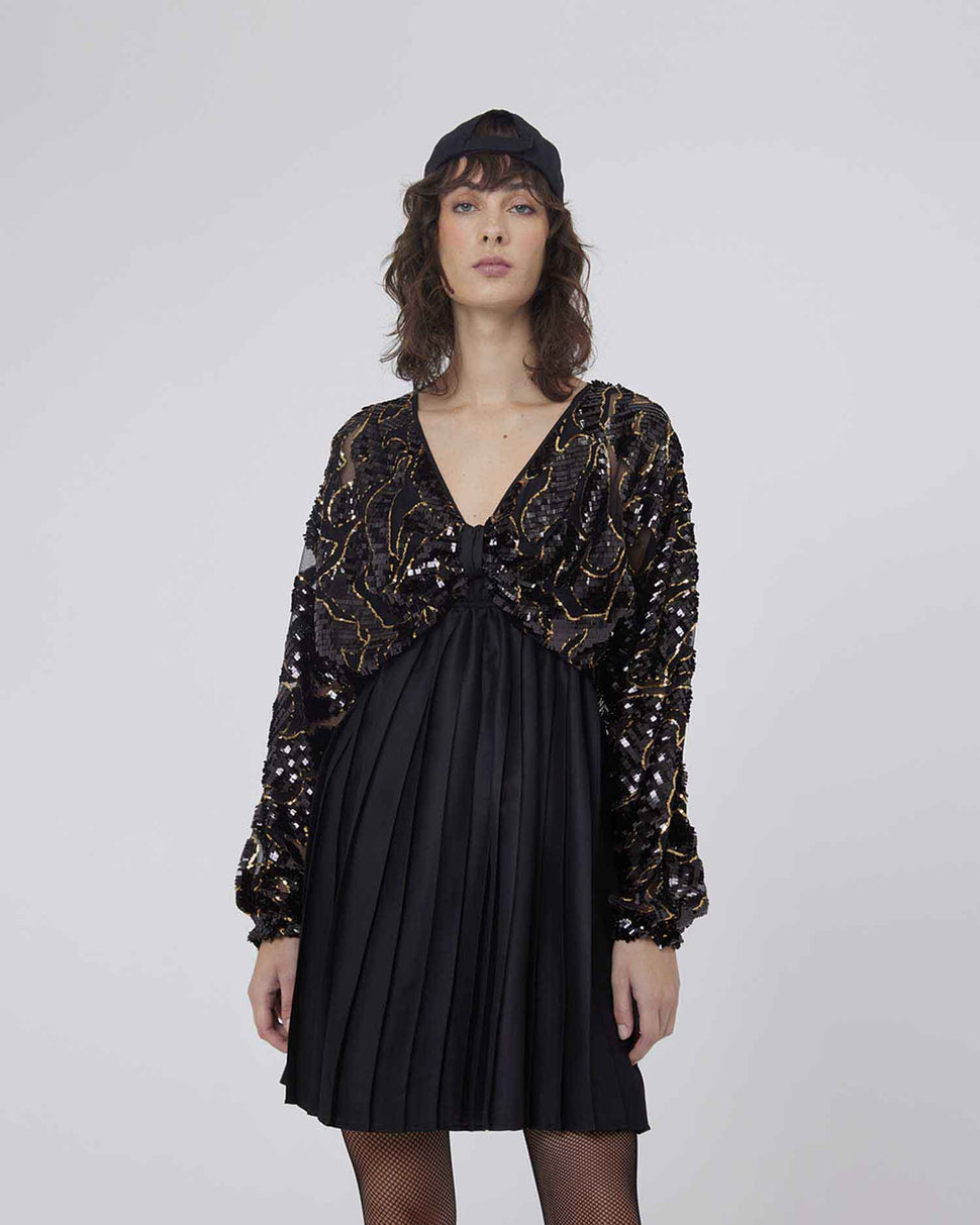 Abito con gonna a ruota con paillettes - Silvianheach