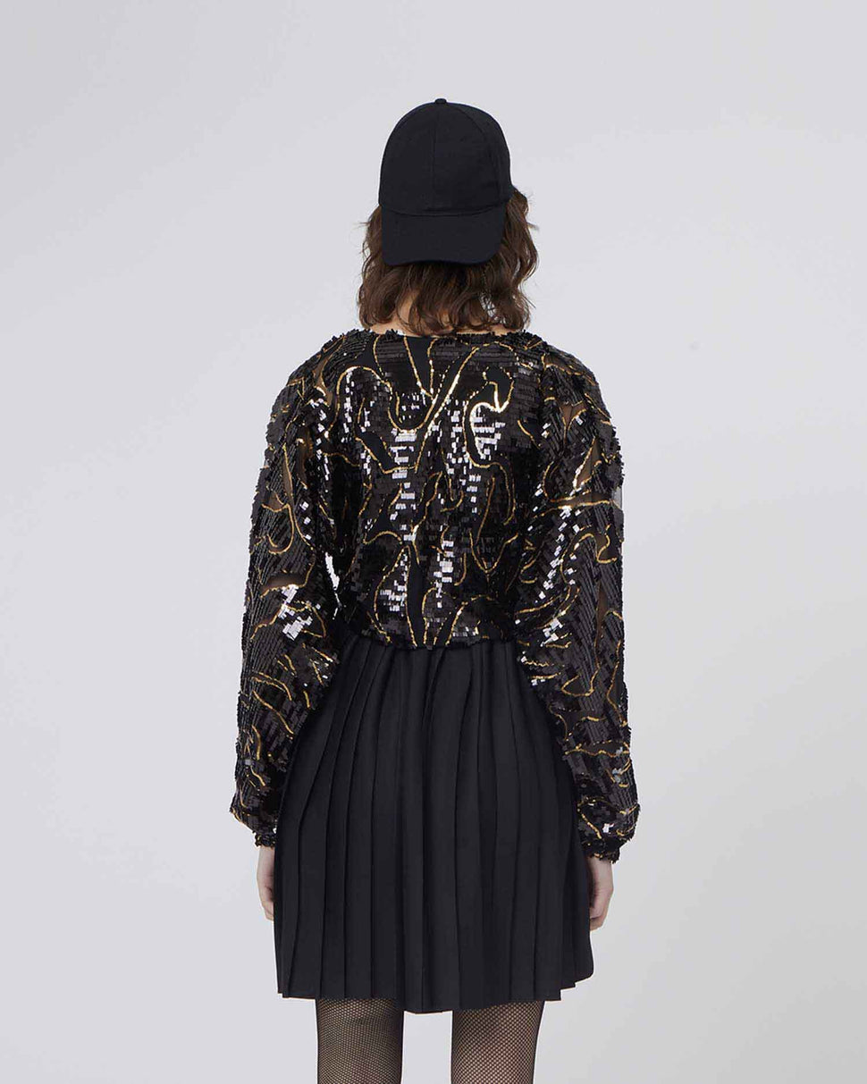 Abito con gonna a ruota con paillettes - Silvianheach