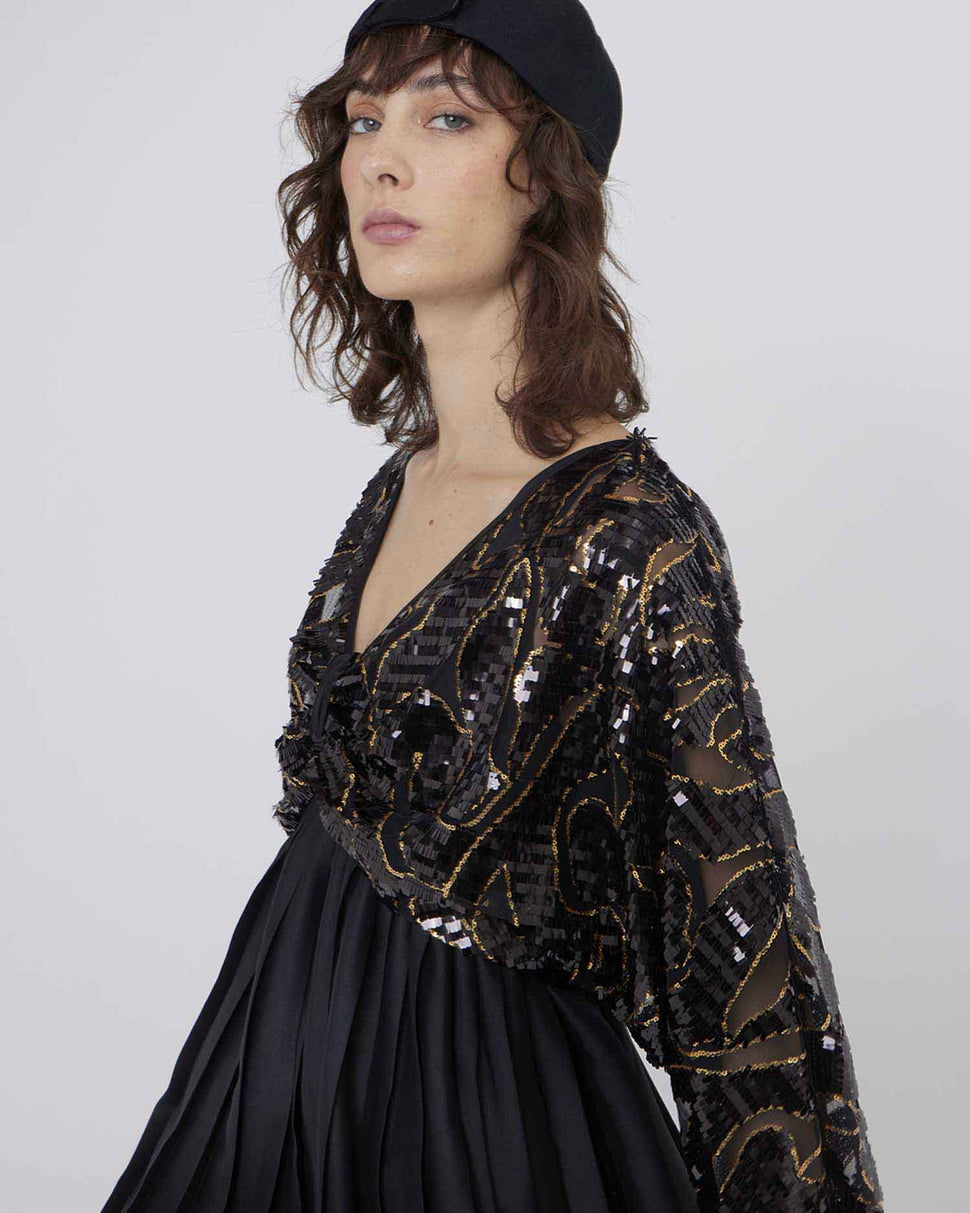 Abito con gonna a ruota con paillettes - Silvianheach