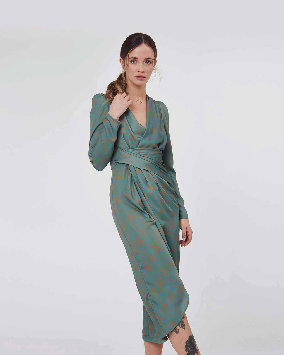 Abito midi drappeggiato - Silvianheach