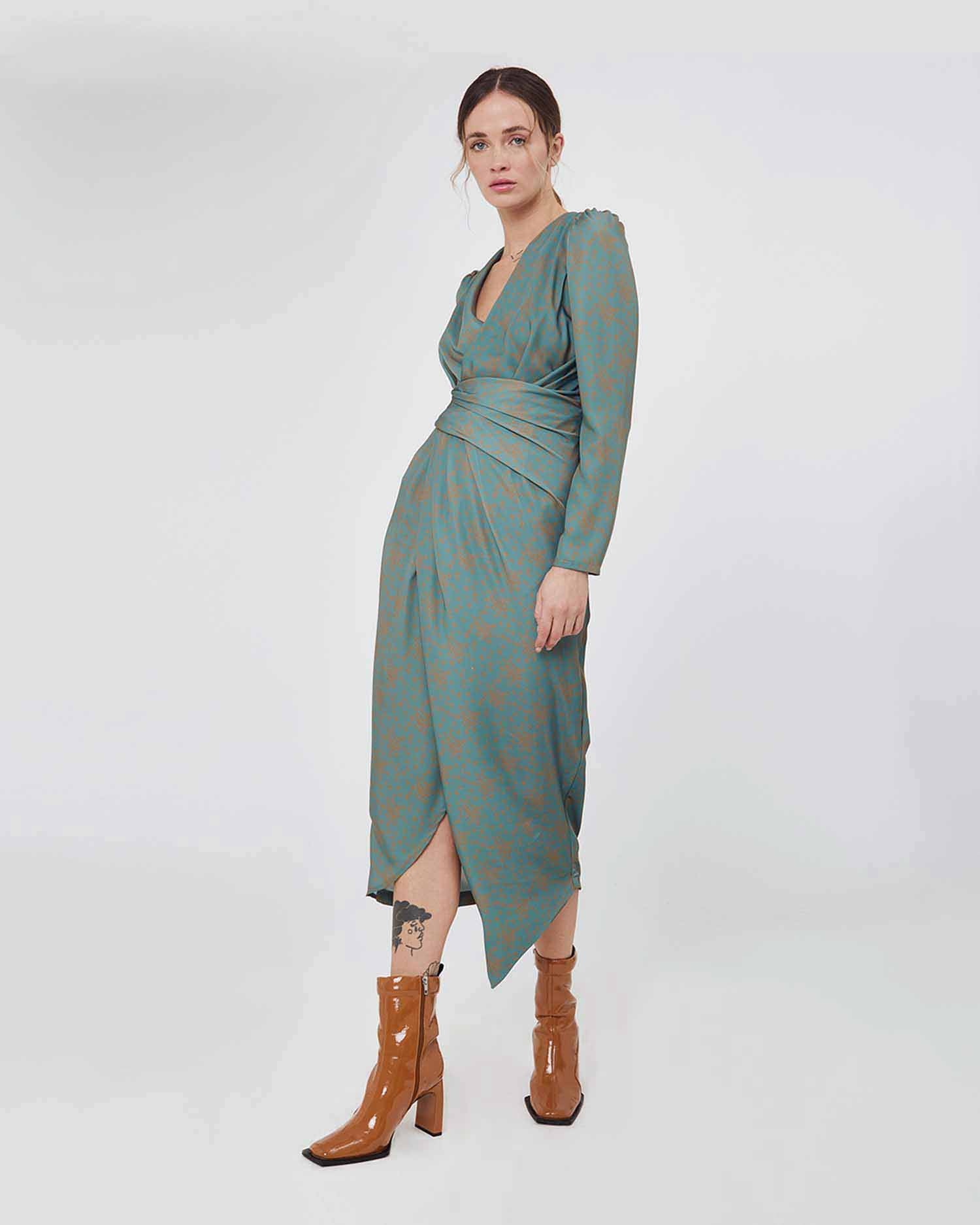 Abito midi drappeggiato - Silvianheach