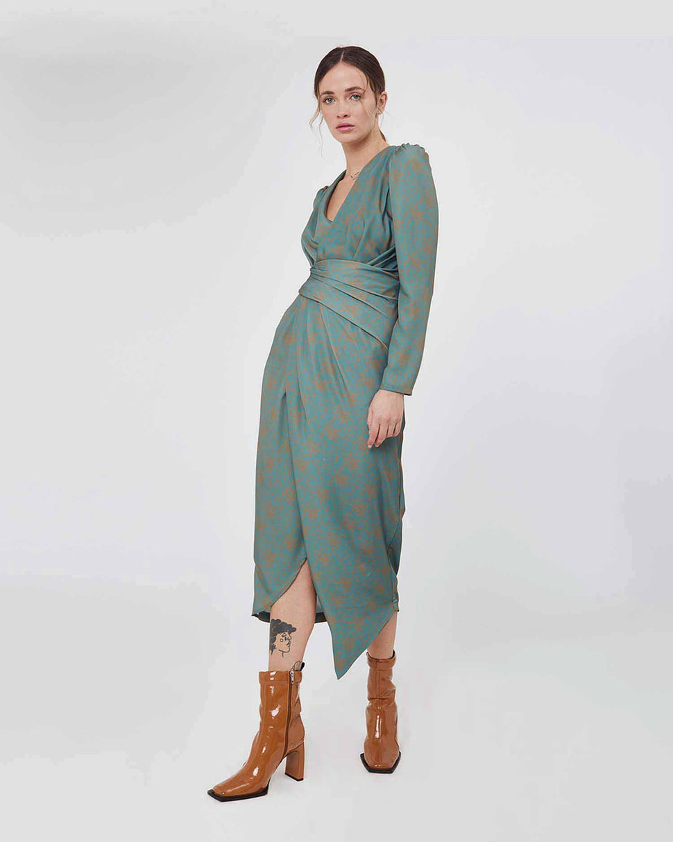 Abito midi drappeggiato - Silvianheach