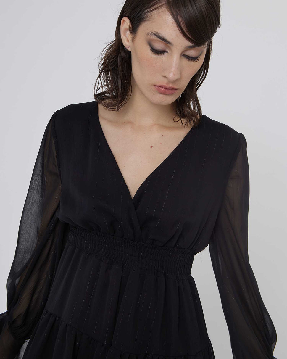Abito con balze e scollo a V - Silvianheach
