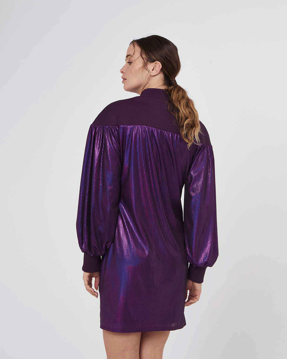Abito metallizzato con drappeggio - Silvianheach