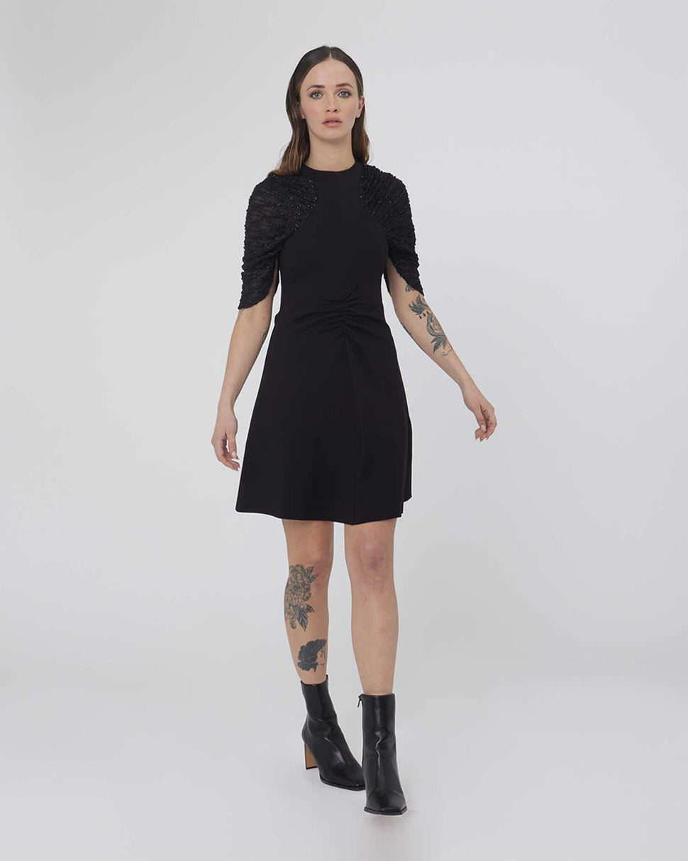 Abito mini con maniche drappeggiate - Silvianheach