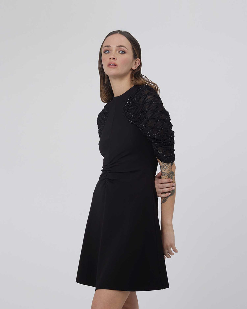 Abito mini con maniche drappeggiate - Silvianheach