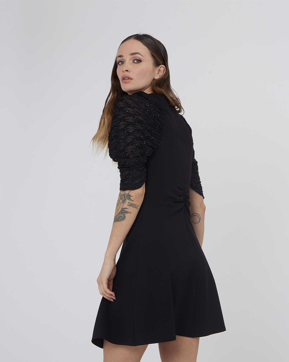 Abito mini con maniche drappeggiate - Silvianheach